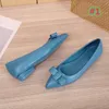 High end fashion woman Dress shoes Designer Genuine soft Leather Ladies Bow Shoes luxury Letter Classic woman Sheepskin Flat boat shoes