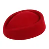 ASDS-Yeni Zarif Yün Keçe Pillbox Hostes Hava Hostesler Bere Şapka Parti Taban Kapağı