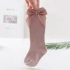 Ins bébé filles chaussettes hautes enfants enfant en bas âge chaussettes grand nœud coton mi petite fille Tube chaussette M27106054005