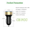 2 USB Port Fast Charging iPhone Car Charger 3.1A Digital LED Para 4 5 6 LG HTC Samsung telefone etc