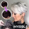 Naadloze haartopper clip Silky Clipon Hair Topper Human Wig for Women Whole Quality Wig Accessories7608041