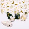 Weihnachten Serie 3D Nagel Aufkleber Bunte Gold Schnee Hirsch Design Transfer Aufkleber Slider Aufkleber DIY Nail art Dekoration