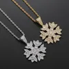 Iced Brass CZ SNOW Pendant&Necklace pink color Women And Men Rock Jewelry party gift CN2231315e