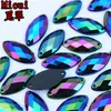 Micui 200PCS 9 18mm Sewing Crystals Flatback Rhinestones Sew On Acrylic Stone Horse Eye Strass Crystal for Clothes Jewelry ZZ602239L