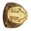5PCS Vintage Hand graverade Jungfru Maria Religiösa Ring European och American Fashion Men's Women's Rings G-124