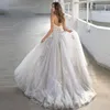 Элегантный тюль Милая Свадебное платье Белое слоновая кость без рукавов свадебные платья Кружева Свадебное платье Vestido de Noiva 2020 с поездом