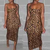 Casual Sukienki Sexy Gepard Leopard Drukuj Midi Sukienka Kobiety Ubrania Plus Rozmiar Vestido Elegancki Spaghetti Pasek Bodycon Night Club Dresses1