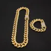 Chains 20mm Width Men Hip Hop Iced Out Bling Chain Necklace Pave Setting Rhinestone Miami Cuban Necklaces Hiphop Jewelry Gifts1