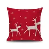 Housse de coussin en forme de cerf, père noël, mignon, pour la maison, le canapé, le Bar, le dos de la voiture, taie d'oreiller écologique, cadeaux XMS, 2021