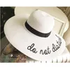 Summer Womens Wide Brim Diaturb Sun Hat broderi Straw Cap Floppy Foldbar Roll Up Cap Beach Sun Hat1274d