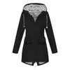 Giacca da pioggia solida da donna all'aperto Plus Size Giacche sportive Cappotti Ladies Moda Impermeabile impermeabile con cappuccio antivento antivento outwear cappotto 2020