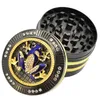 52mm Diamond Herb Grinder Animal Design Pattern Tobacco Spice Muller Crusher Grinder 4 Lager Metallkvarnar Rökning till Sea GGA3712526441