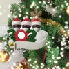 Kerst Ornament 2020 Kerstdecoraties Quarantine Gepersonaliseerde Overleefd Familie van 2 Ornament met Gezichtsmaskers en Hand Gesmeten Zwart