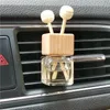 ウッドスクリューキャップとクリップカーエアコンの空気アウトレット正方形のガラス香水びんの車のアロマディフューザーボトルHHC2044