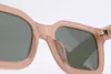 Óculos de sol translúcidos nus translúcidos quadros quadrados rodoviários mulheres olhos usam lente verde lente8155263