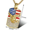 Pendant Necklaces American Flag Eagle Male Gold Color Iced Out Animal Charm & Chains For Men Hip Hop Jewelry Gift Drop