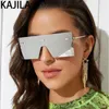 2020 mode Übergroßen Sonnenbrille Frauen Großen Rahmen Marke Designer Randlose Sonnenbrille Shades Für Frauen Vintage lunette de soleil251i