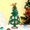 Albero di Natale fai da te in legno Verde Rosso Robusto albero di Natale in legno Ornamento da tavolo Regali di Natale fai da te per bambini