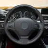 Auto stuurwielafdekking Hand-gestikt zwart lederen suède voor BMW F30 F31 F34 F20 F21 F22 F23 Automotive Interior