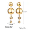 EN Big Metal Gold Couleur grandes boules d'oreilles à balle pour femmes