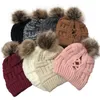 Criss Cross Pom Pom Ponytail Beanies 16 Colors Women Winter High Bun Knitted Hat Detachable Pompom Beanies Party Hats CCA12560 30p7752299