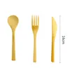 Biodegradable Totally Bamboo 3Pcs Bamboo Flatware Set Dishwasher-Safe Fork Spoon Knife Eco-friendly Coconut Wooden Utensil