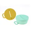 Silicone Baby Spill-proof Cup Mug Glass Lids Cover FDA Approved Collapsible Baby Snack Bowl for Kids Children