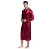 TonyCandice Mäns Silk Satin Badrock Robe Lång Solka Silk Pyjamas Män Silk Nightgown Sleepwear Kimono Homme Dressing Gown 200919