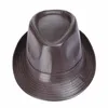 Mistdawn High Quality Leather Men's Fedora Trilby Hat Gentleman Winter Panama Cap1