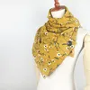 Luxe-hot koop chiffon zijde print bloemen ring sjaal met knoppen mode foulard femme hijab vrouwen sjaal en sjaal