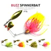 HENGJIA 60 pc/lot spinnerbait leurres de pêche peluches rotation lame d'appât métal dur tête de plomb brochet poisson-chat buzzbaits paillettes cuillères 14.8g