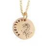 Custom Name Gold Disc Dainty Coin Engraved Month Birth Flower Necklaces for Women Mother'S Day, Back School, Best Friends, Bridesmaid Gift