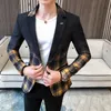 Fancy Plaid Gradient Blazer Männer Gelb Rot Hochzeit Kleid 2020 Blazer Slim Fit Single Button Mode Anzug Jacke Männer