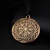 My shape Fashion SYMBOL OF NORSE RUNIC NORSE Runes Vegvisir Pendant Necklace Compass With Chain For Women Men Viking Jewelry