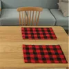 Buffalo Plaid Placemats Red and Black Table Runner for Home Holiday Christmas New Year Table Decorations JK2009XB