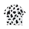 E-Baihui 2021 Mäns tryckta T-shirts Harajuku Fun Cow Print T-shirt, Sommar Ny Lös Japansk Mode Märke Solid Färg Kort Ärms T13