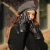 PU Leather Gloves Women Autumn Winter Warm Plush Thick Mittens Windproof Waterproof Riding Touch Screen Female Hand Muff1
