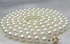 Chains Beautiful 89mm White Round Salt Water Cultured Pearl Necklace 36quot 50quot9434717