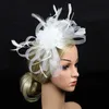 Fedoras Wedding Party Hat Cocktail Day Feather Mesh Bridal Fascinator pannband Bowknot Gift Women Banket1319q