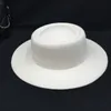 Chapeaux en feutre de laine pour femmes, Fedoras blancs à large bord pour fête de mariage, caps Fedora 1076906