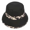 Feanie/crânio Caps Fisherman Hat da primavera e Protetor solar de verão Lazer ao ar livre Viagem ao ar livre Prinha de leopardo largo Sun Women1 eger22