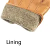 Rękawiczki bez palców moda 2021 Luxury Men Button Buttkin Solidna, prawdziwa skórzana męska rękawiczka zimowa EM012WR1