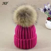 BeanieSkull Caps JKP 2021 Style Naturel Véritable Fourrure Tresse Boule Chapeau Garçons Et Filles Tricoté Chaud Bébé Coton Chapeaux Outdoor1195137