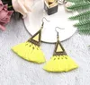 Boheemse kleurrijke kwastje dangle oorbel boho etnische lange omringen oorbellen voor vrouwen drop oor ringen charm sieraden groothandel epacket gratis schip