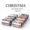 Set di adesivi per nail art per Natale, decorazioni per unghie fai da te, decalcomanie, mix di kit di adesivi per unghie colorati con pupazzo di neve, cervo, regalo di Babbo Natale