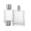 100ml Transparent Glass Bottle Grid Desginer Empty Perfume Spray Bottles Perfume Atomizer Refillable Spray Perfume Bottle