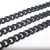 9,5 mm breite Halskette aus schwarzem Edelstahl mit kubanischer Panzergliederkette, 45,7–81,3 cm lang, für Herrengeschenke, Weihnachtsgeschenke, Schmuck