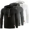 Bluzy męskie bluzy Męskie bluza Hip Hop Mężczyzna Czarny Kleisty Fiber Men Slim Fit Basic Pullover