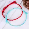 Gelukkige string touw armbanden armbanden voor vrouwen mannen handgemaakte kwast knopen draad vintage etnische touw armband boho vriendschap sieraden cadeau