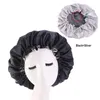 Mode Double Couche Satin Bonnet Caps Bonnet De Douche Chapeau Dame Femmes Réglable Tête Couverture Sommeil Chapeaux Coiffure Bonnet pour De Beaux Cheveux